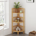 Dripex Bamboo Corner Shelf, 3 Tier Free Standing Shelves, Floor Storage Shelving Unit for Bathroom, Living Room, Bedroom, Balcony or Office