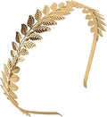 XCOZU Gold Leaf Crown Tiara Headband, Bridal Laurel Headdress, Greek Boho Hairpiece