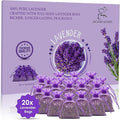 English Lavender Bags – Natural Moth Repellent & Air Freshener – Set of 20 – Air Freshener for Wardrobes, Drawers, Bathrooms, Clothes Storage – 100% Organic Premium Lavender