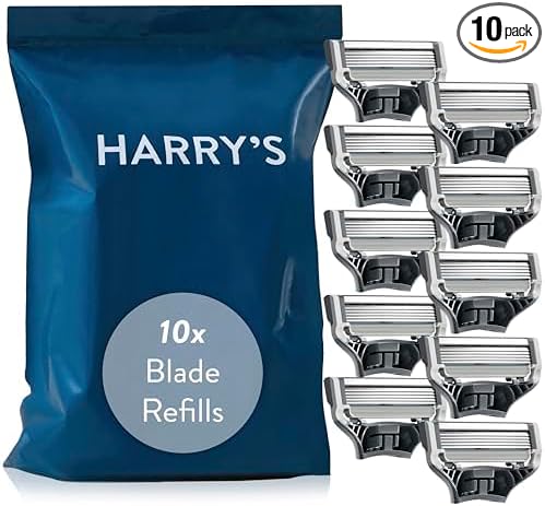 Harry's Razor Blades Refill, (10) Razor Head Refills with Precision Trimmer, 5 Anti-Friction Shaving Blades, Compatible with Harry's Razors for Men