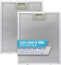2Pcs Cooker Hood Filter Metal Hood Grease Filter 320x260x9mm 5-Layer Aluminum Universal Extractor Fan Filter Mesh Hood Vent Filter for Cooker Hoods