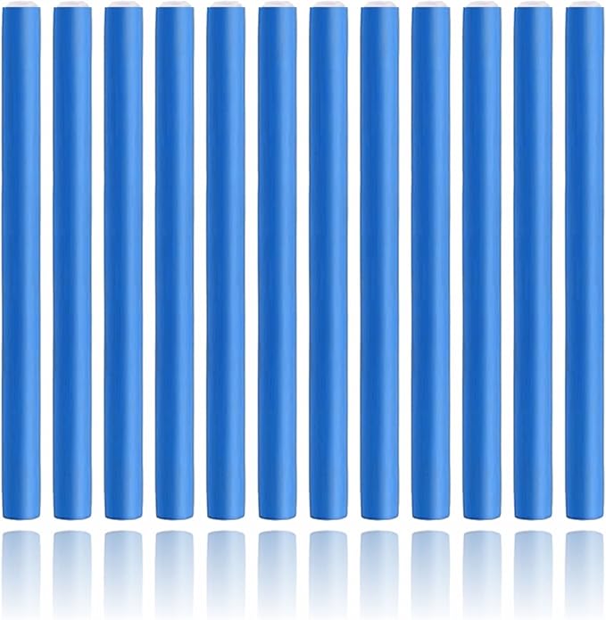 Curlers Hair Rollers Flexi Bendy Foam Roller Flexible Curling Rods Heatless Curlers Long Short Medium Hair No Heat For Sleeping Styling Hair Rollers Salon Diy 12 Pieces Blue 15 mm