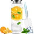 Yirilan Glass Jug with Lid, Glass Pitcher, Glass Water Carafe with Lid, Borosilicate iced Tea Pitcher,51 oz/1.5 Liter