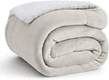 Bedsure Sherpa Fleece Throw Blanket - Thick and Warm, Fluffy Microfiber Solid & Soft Blankets for Bed and Couch Double/Twin Size, Natural, 150x200cm