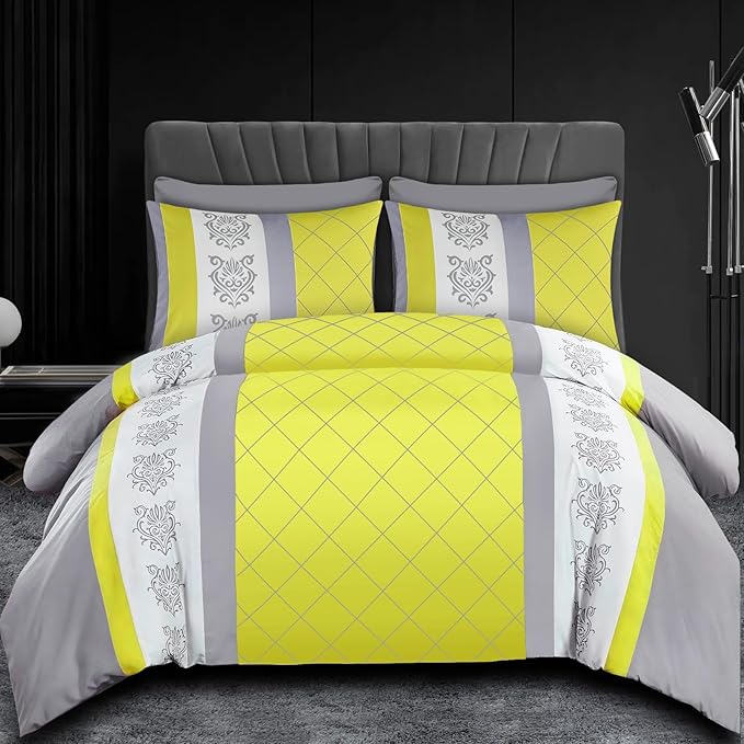 Lazzaro King Size Duvet Cover Sets - Premium Microfiber Kingsize Duvet Cover Sets (230 x 220 cm) 3 PCs - Shrink & Fade Resistant King Size Duvet Cover With Zipper Closure