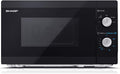 SHARP YC-MS01U-B Compact 20 Litre 800W Manual control Microwave, 5 power levels, defrost function, LED cavity light - Black