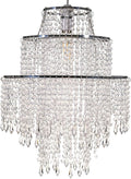 Giggi 3-Tier Clear Chandelier Light Shade | Lamp Shade for Pendant Light Ceiling Light Shade Acrylic Crystal Chandelier Easy Fit Lampshades for Ceiling Lights for Living Room Bedroom Kitchen Hallway