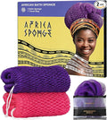 African Net Sponge Authentic - 2 Pieces Loofah Exfoliating Body Scrubber Bath Sponge - Back Scrubber Washcloth for Shower - Real African Scrub Exfoliator Body Care Bathing Accessories for Women