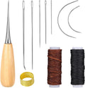 11 Pcs Leather Needle and Thread Kit, Heavy Duty Needle and Thread, Leather Sewing Tools Waxed Stitches, for Fabric Sewing Upholstery Tools, for Sofas Carpet Furs Canvas Repair DIY Crafts