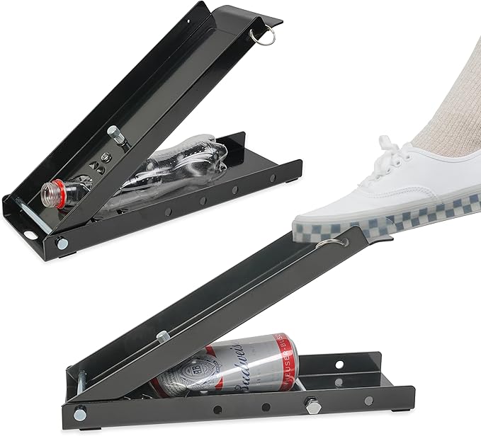 Can Crusher,Foot Operated Can Crushers for Recycling，Tin Can Crusher Flatten cans，bottles，Wall - Hanging,Heavy-Duty,Comes with stopper bar