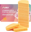 AIDEA 96 Count Compressed Facial Sponges, Disposable Face Cleansing Pads, 100% Natural Cellulose Cosmetic Spa Sponges for Facial Cleansing, Exfoliating, Reusable Makeup Remover