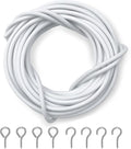 Net Curtain Wire and Hooks Set - 3 Meter Curtain wire kit with 4 Eyes & 4 Hooks - A multipurpose wire suitable for net curtains for windows - Durable wire set for window net curtain
