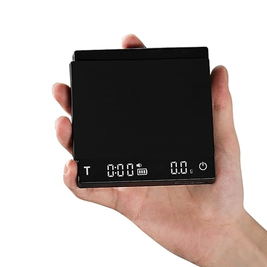 MHW-3BOMBER Mini Coffee Scale with Timer, 0.1g Precision Digital Espresso Scale, Rechargeable USB-C Coffee Scales for Pour Over & Espresso Brewing, Gravity Sensing, Black:ES6029B-OS