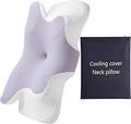 Memory Foam Cooling Pillowcase, Comfort Neck Foam Pillow Shoulder Pain Sleeping Gray&White