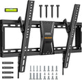 Perlegear TV Wall Bracket for Most 37–82 inch LCD LED 3D Plasma TVs up to 60kg, Slim Tilt TV Bracket for Flat or Curved TVs Max VESA 600x400mm, Large TV Wall Mount with Adjustable Pull Cords