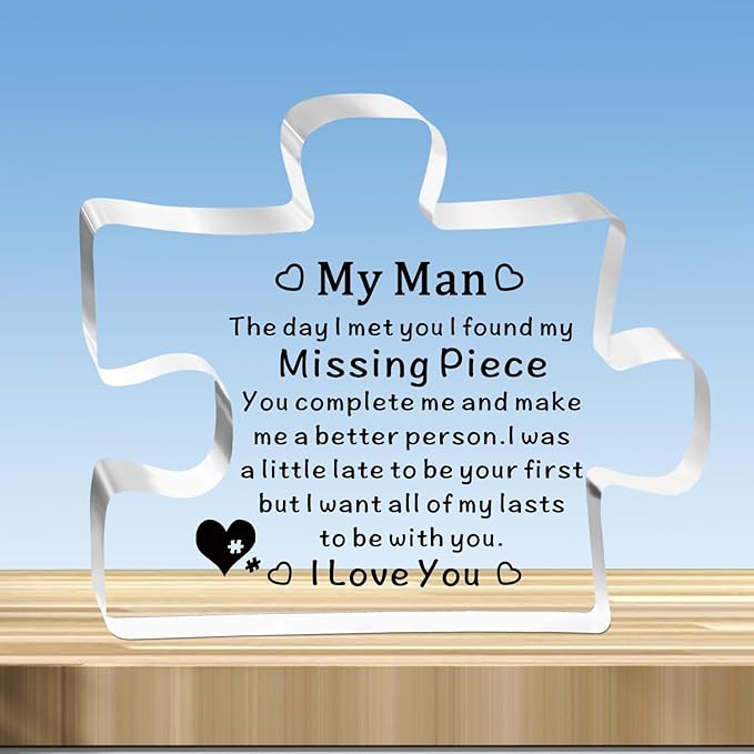 JMIMO Gifts For Boyfriend Husband Acrylic Puzzle Valentines Gifts for Him Boyfriend, Boyfriend Birthday Gifts Keepsake Romantic Anniversary Christmas Love Gifts for Him Boyfriend Husband