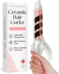 Lily England Hair Curling Wand 25mm, Ceramic Curling Tongs for Short to Long Hair, 100°C - 200°C Adjustable Temperature & Auto-Shut Off, Rose Gold Curler