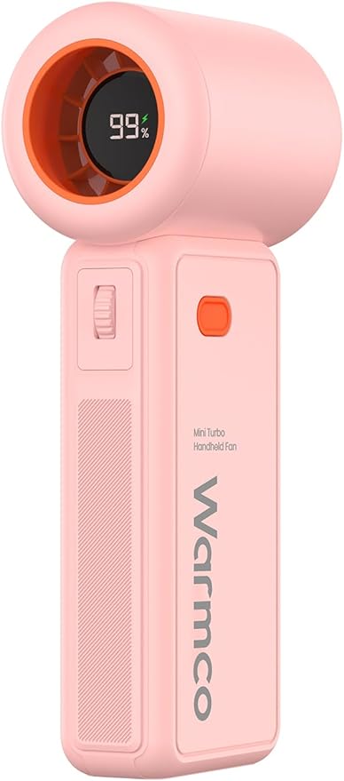Warmco 5000mAh Portable Handheld Fan, Speed(1-100) Adjustable Powerful Mini Turbo Fan, USB Rechargeable Personal Small Pocket Fan for Women Men Travel Camping Outdoor
