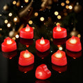 Homemory Heart Love Battery Flameless Fake Tea Light, Romantic Anniversary Wedding Table Decor, Valentine's Day, Red 12pack (Including Artificial Rose Petals)[Energy Class A]