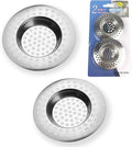 Sink Drainer Plug Hair Catcher – Stainless Steel Shower Drain Cover, Bath Plug Hole Strainer, Kitchen Sink Hole Cover, Drain Filter Stopper for Hair and Food Debris – 7.7cm (90 Hole) 2pk