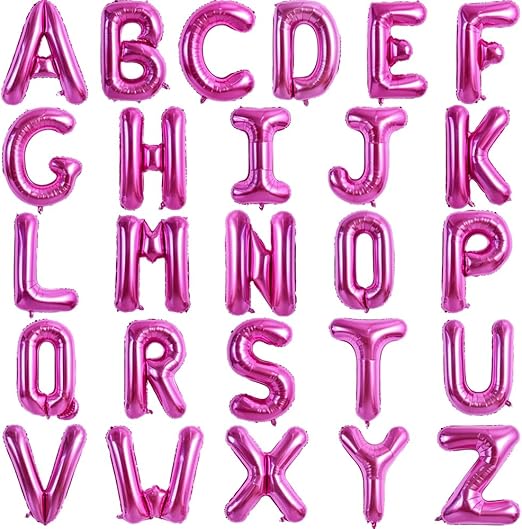 TONIFUL 16 Inch Letter Balloons 52 Pieces Rose Red Letter A-Z Balloons,Custom Phrase Mylar Foil Alphabet Letter DIY Personalized Phrase Banner for Birthday Anniversary Celebration Graduation Party