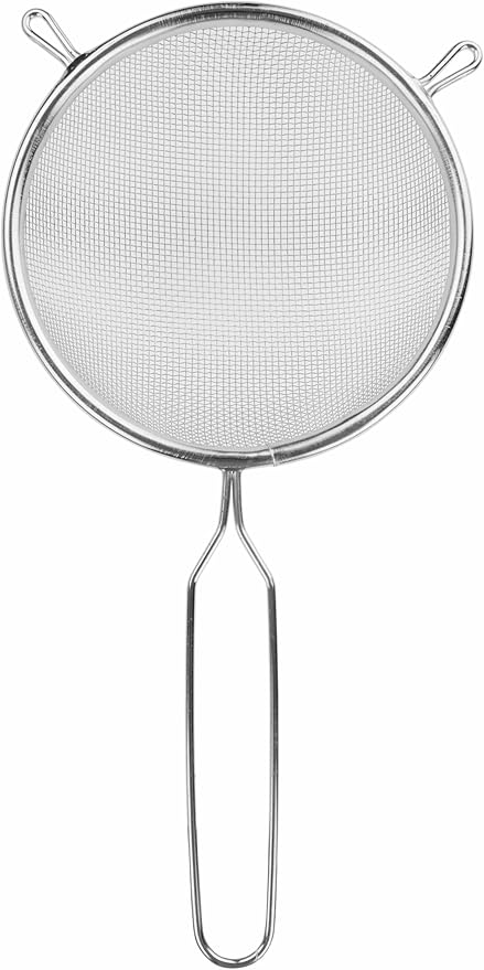 Chef Aid 16cm Long Handled Metal Sieve, Kitchen Essential Tool and Ideal for Straining, draining, Washing and Wide Range of Foods, with a fine mesh for Ease of use