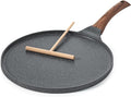 SENSARTE Non Stick Crepe Pan, Dosa Pan Die-cast Auluminium Pancake Flat Skillet Tawa Griddle 26cm with Stay-Cool Handle, Induction Compatible, PFOA Free