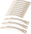 Hair Pins, 12 Pieces Rhinestone Bobby Pins, Crystal Hair Clips, Hair Slides for Women, Ideal for All Hair Types (Gold)