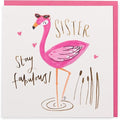 Kindred | Stay Fabulous Sister Birthday Card | Happy Birthday Gifts | Her, Girls, Women | Flamingo Design | With Envelope | 165 x 165 mm