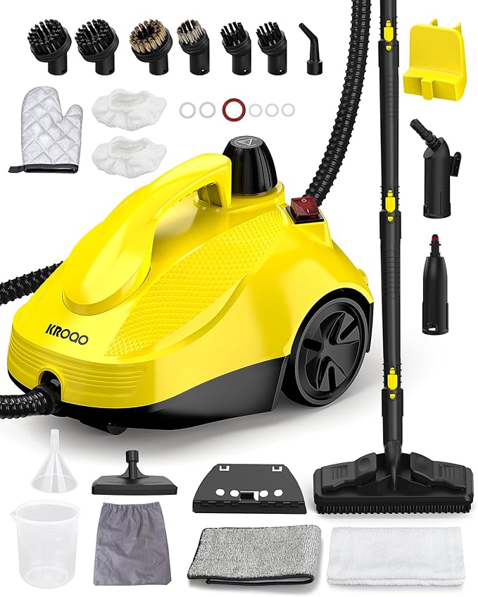 Multi-Purpose Steam Cleaner Handheld Steam Cleaner for Everything with 23 Accessories, Removing Wallpaper, Floor, Carpet, Sofa, Upholstery, Car, Tiles, Upholstery, Bathroom 1.5 L Steam Cleaner