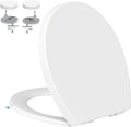 YEAUPE PRO Toilet Seat Soft Close - Universal Quick Release Toulet Seat with Adjustable Hinges for Easy Cleaning, Oval White Bathroom Bowl Seating, Heavy Duty Anti-Slip Standard WC Seats 45 * 37CM