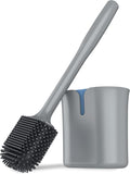 MR.SIGA Toilet Bowl Brush and Holder, Toilet Brush with Durable and Flexible TPR Bristles, Wall Mounted Toilet Brush Cleaner for Bathroom Cleaning, Gray, 1 Pack