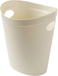Addis 518078 Plastic Waste Paper Bathroom Bedroom Office Trash Bin, Linen Cream, 12 ltr