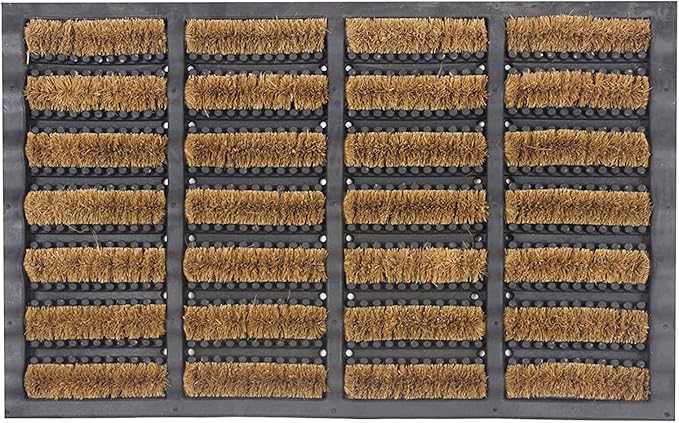 EDS Nimbus Tuff Scrape Doormat Outdoor - Long Lasting - Removes Grass, Mud & Dirt - 100% Coir with Rubber Backing and Machine Washable - Super Absorbent & Non-slip Doormats Large (40x60 CM)