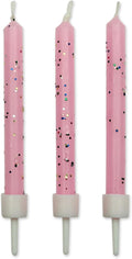 PME Pink Glitter Candles, 10-Pack , 0.5 x 0.5 x 6.2 cm, Packaging May Vary