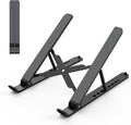 Laptop Stand for Desk, Adjustable Laptop Riser ABS+Silicone Foldable Lap Desk Portable Computer Holder, Ventilated Cooling Notebook Stand for 10-15.6” Laptops,Tablet-Black