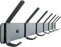 HONSKY Coat Rack Wall Mounted, Towel Rack, Metal Wall Coat Hanger with 7 Double Hooks (14 Hooks), for Hanging Coat, Hat, Bag, Umbrella, in Hallway Entryway, Black
