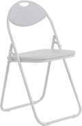 Harbour Housewares White Padded Folding Chairs - Pack of 1 Portable Folding Chairs for Dining, Office, Vanity, Makeup, Study & Home Soft Padded Seating Small Desk Seats