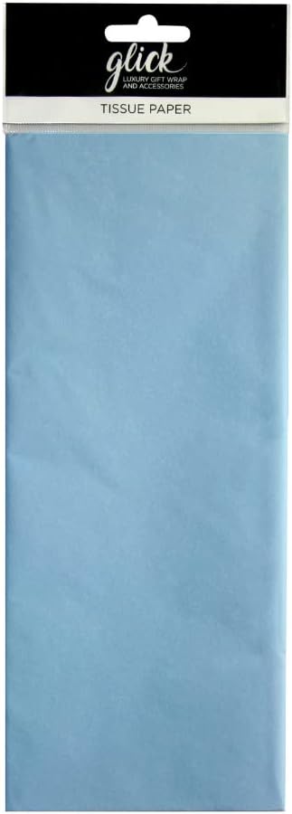 Glick Pale Blue Tissue: 4 Large Sheets (750x500mm) Light Pastel Paper for Gift Wraps, Art, and Craft Projects. Beautiful Blue for Any Creative Idea!
