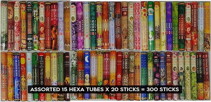 Hem assorted scents, unique combination incense sticks (20 stick x 15 Pack,300 Sticks Total)