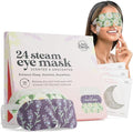 LivaClean 24 Steam Eye Mask for Dry Eyes, Dark Circles & Puffiness, Warm & Self Heating, Ear Hooks to Stay On, Lavendar, Chamile & Unscented, Disposable
