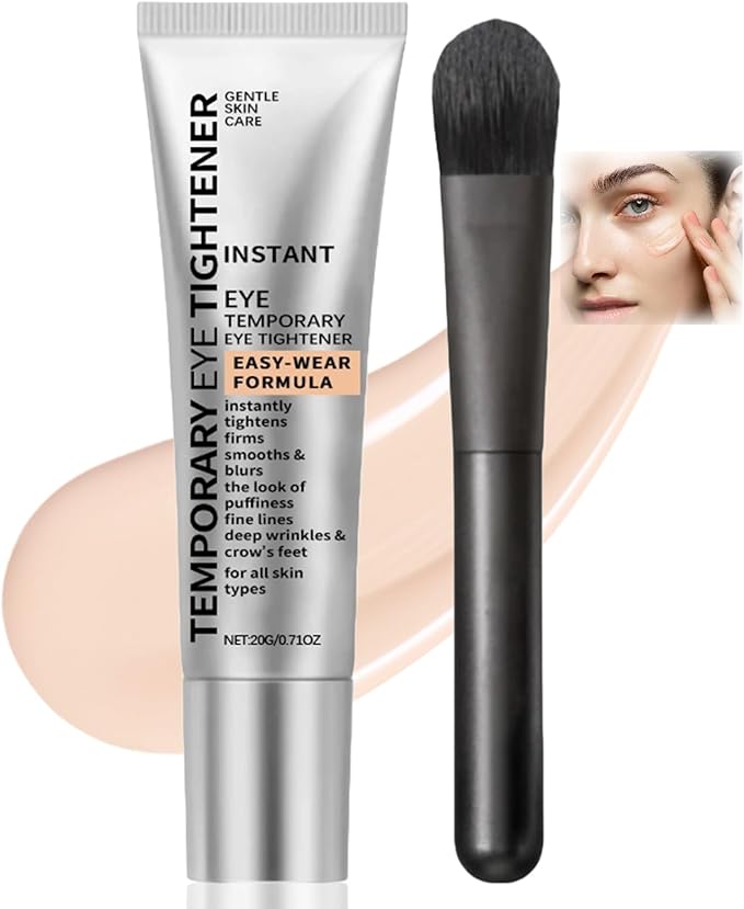 Temporary Eye Tightener Cream - Instant Eye Bag Tightening Cream with Brush, Wrinkle-Reducing for Under Bags & Fine Lines, Quick Face Firming Smoothing, 20ml