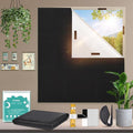 Blackout Blind 300x145cm Stick On Black Out Blinds for Windows, No Drill Temporary with 20 Hook & Loop Tapes for Bedroom, Travel (Black)