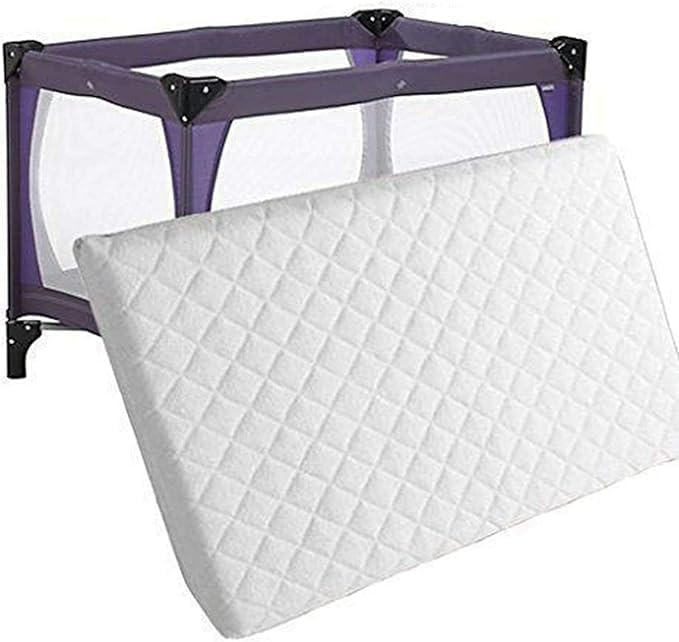 Premium Travel Cot Mattress for Red Kite – Ultra-Comfort Quilted, Breathable & Hypoallergenic, Firm Support Foam, Easy-Clean Removable Cover - UK Made (95X65X7.5)
