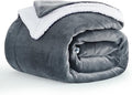 Aisbo Sherpa Fleece Throw Blanket Dark Grey - Fluffy Thick Warm Blanket for Bed Double Size, Soft Solid Microfiber Blanket Twin for Sofa Couch, 150x200cm
