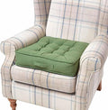 HOMESCAPES Green Armchair Booster Cushion Large Firm 50cm Square Seat Pad with Supportive 10cm Thick Lift Soft Touch Cotton Dark Green Cushion For The Elderly, Post-Operative and Pregnancy