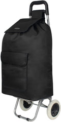 ARIANA 61Ltr Lightweight 2 Wheel Large Shopping Trolley Shopping Cart Grocery Bag Shopper - ST54 (Plain Black)