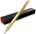 rOtring 600 Mechanical Pencil | HB Lead, 0.5 mm | All-Metal Body Propelling Pencil |Gold | Non-Slip Knurled Grip & Hexagonal Barrel