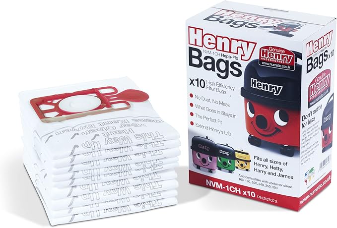 Henry NVM-1CH 907075 HepaFlo Vacuum Bags, Pack of 10