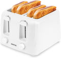 GEEPAS 4 Slice Toaster | 6 Browning Levels with Cancel Function | For Thin Small Bread Slice | 2 Independent Controls 2 Removable Crumb Trays Cool Touch High Lift | 1 Yr Warranty 1400W White
